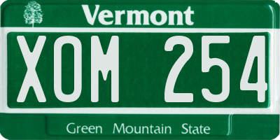 VT license plate XOM254