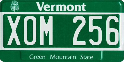 VT license plate XOM256