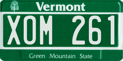 VT license plate XOM261