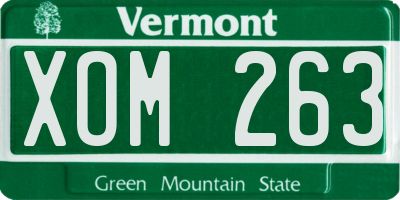 VT license plate XOM263