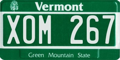 VT license plate XOM267