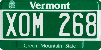 VT license plate XOM268