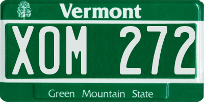 VT license plate XOM272