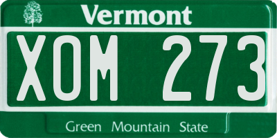 VT license plate XOM273