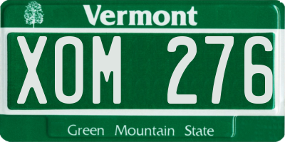 VT license plate XOM276