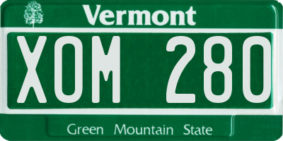 VT license plate XOM280