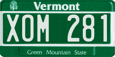 VT license plate XOM281