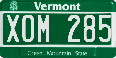 VT license plate XOM285