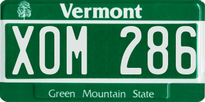 VT license plate XOM286