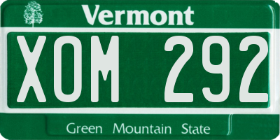 VT license plate XOM292