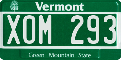 VT license plate XOM293
