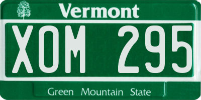 VT license plate XOM295