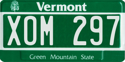 VT license plate XOM297