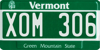VT license plate XOM306