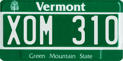 VT license plate XOM310