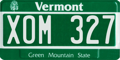 VT license plate XOM327