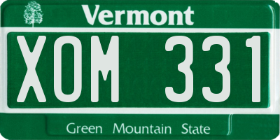 VT license plate XOM331