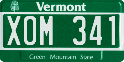 VT license plate XOM341