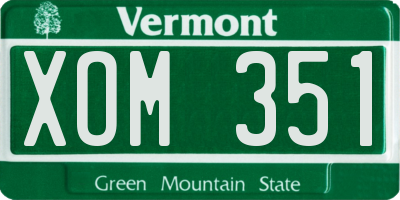 VT license plate XOM351