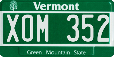 VT license plate XOM352