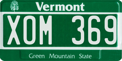 VT license plate XOM369