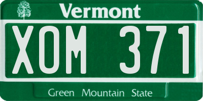 VT license plate XOM371