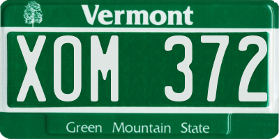 VT license plate XOM372