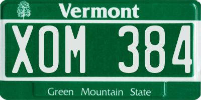 VT license plate XOM384