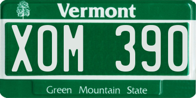 VT license plate XOM390