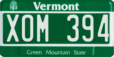 VT license plate XOM394
