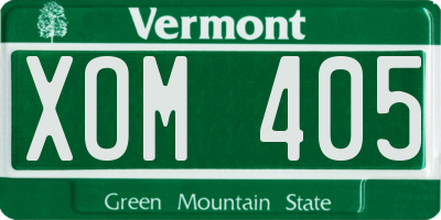 VT license plate XOM405