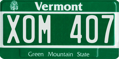 VT license plate XOM407