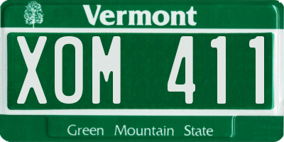 VT license plate XOM411