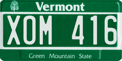 VT license plate XOM416
