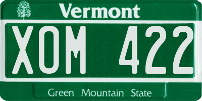 VT license plate XOM422