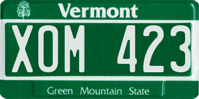 VT license plate XOM423