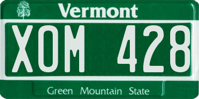 VT license plate XOM428
