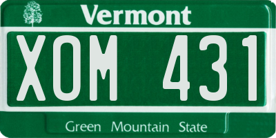 VT license plate XOM431