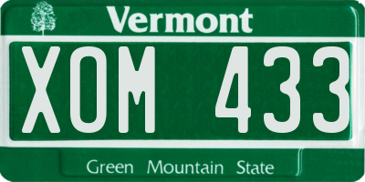 VT license plate XOM433