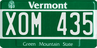 VT license plate XOM435
