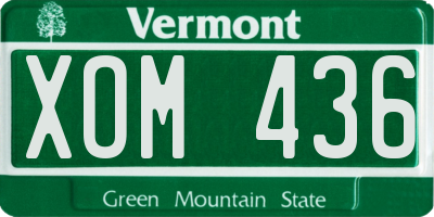VT license plate XOM436