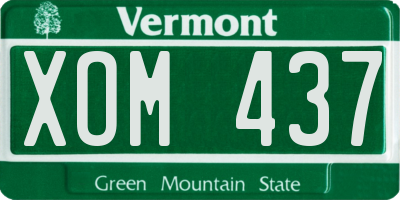 VT license plate XOM437