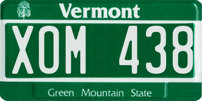 VT license plate XOM438