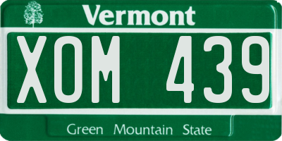 VT license plate XOM439