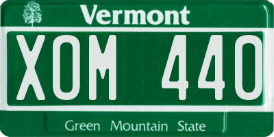 VT license plate XOM440