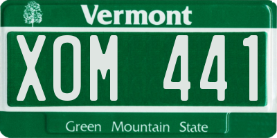 VT license plate XOM441
