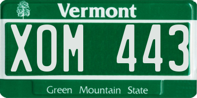 VT license plate XOM443