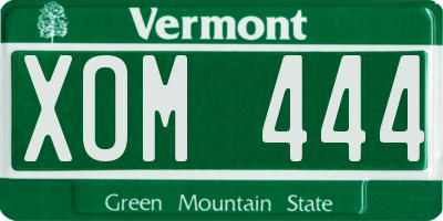 VT license plate XOM444