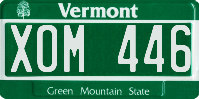 VT license plate XOM446