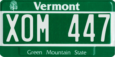 VT license plate XOM447